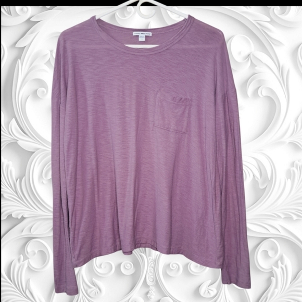 James Perse Lavender Long Sleeve Tee